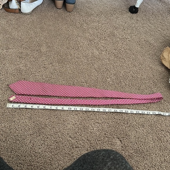Pink Tie with Polka Dots 100% Imported Silk - Picture 5 of 8